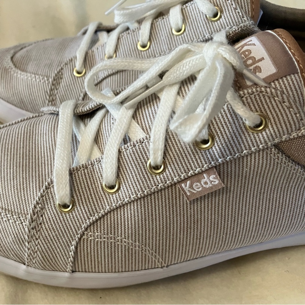 Keds Tan and White Sneakers- Women's 10W - Picture 2 of 11